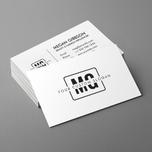 Cartão De Visita Minimalista de Marca pessoal do Monograma branco n