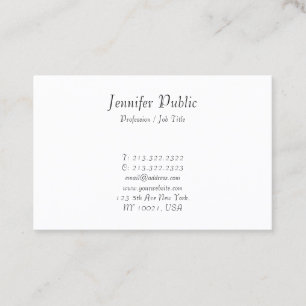 Cartão De Visita Minimalista de Script Manuscrito Moderno Elegante