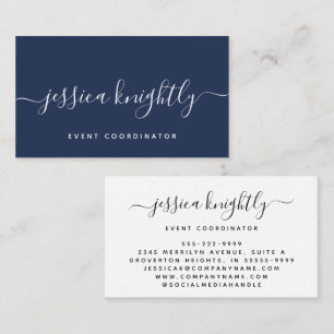Cartão De Visita Minimalista de Swash de Caligrafia de Script Elega