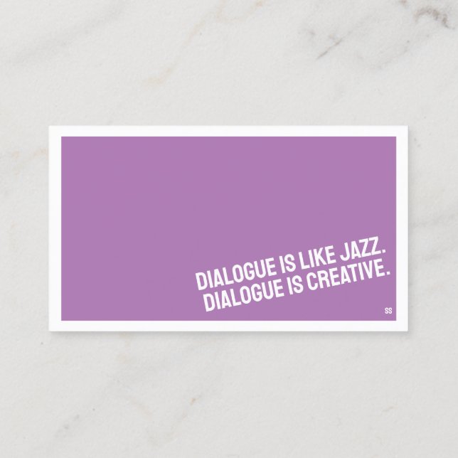 CARTÃO DE VISITA minimalista de TEATER (Verso)