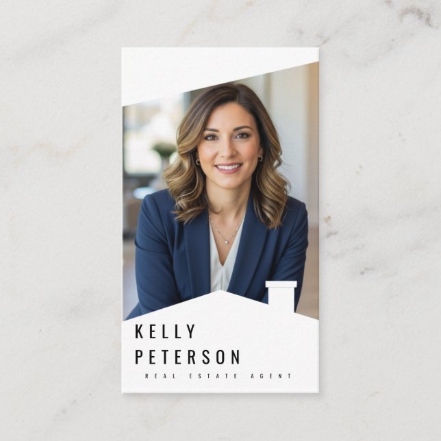 Cartão de visita Minimalista do Agente Imobiliário (Frente)