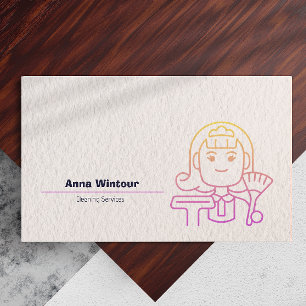 Cartão De Visita Minimalista do Código Qr dos Serviços de Limpeza