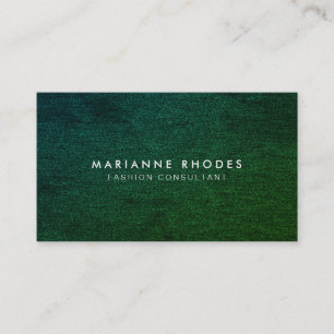 Cartão De Visita Minimalista do Denim Verde Moderno