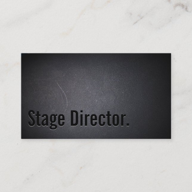 Cartão De Visita Minimalista do diretor de Palco preto clássico (Frente)