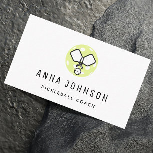 Cartão De Visita Minimalista do Tema de Esporte do Instrutor Pickle