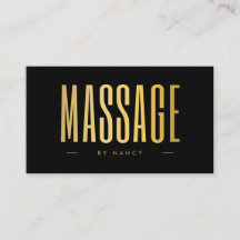 Minimalista do Terapista de Massagem Preto e Doura