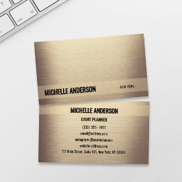 Cartão de visita Minimalista Dourada de Champanhe