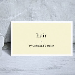 Cartão De Visita Minimalista Elegante Cabeleireiro Amarelo Branco
