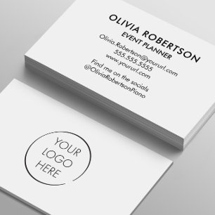Cartão De Visita Minimalista Elegante Simples Seu Logotipo Personal