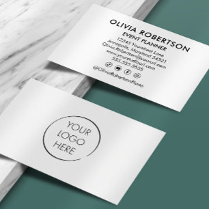Cartão De Visita Minimalista Elegante Simples Seu Logotipo Personal
