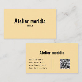 Cartão De Visita Minimalista em Ouro com Código QR