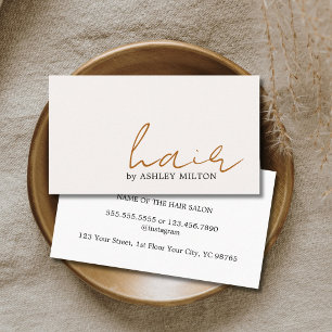 Cartão De Visita Minimalista Estilista de Cabelo Elegante e Leve Pa