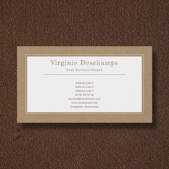Cartão de visita Minimalista Kraft & Rustic (Rustic Business Card)