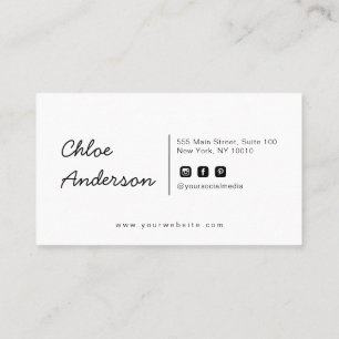 Cartão de visita minimalista moderno