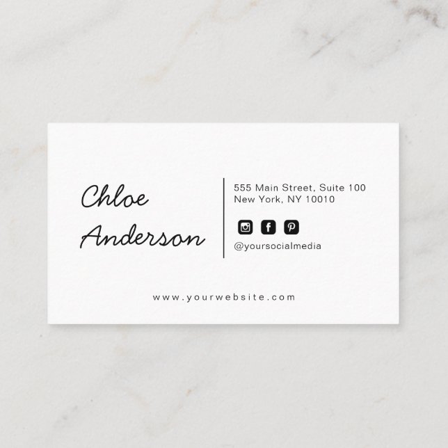 Cartão de visita minimalista moderno (Verso)