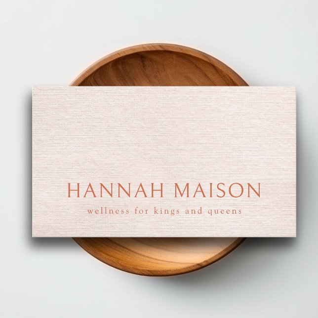 Cartão De Visita Minimalista moderno bege simples (Criador carregado)