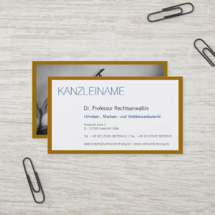 Cartão De Visita Minimalista Moderno Clássico Azul Dourado