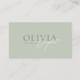 Cartão De Visita Minimalista Moderno Elegante Verde Pastel