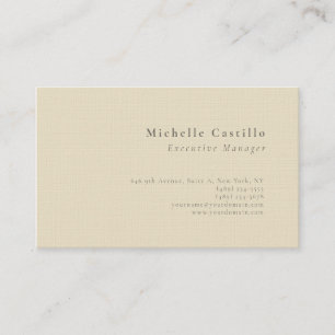 Cartão De Visita Minimalista Moderno Profissional Simples Linho Pre