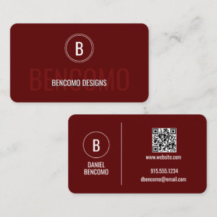 Cartão De Visita Minimalista Moderno Vermelho