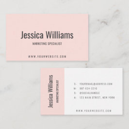 Cartão De Visita Minimalista Personalizável Profissional Rosa Bege