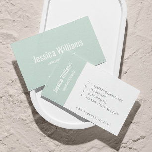 Cartão De Visita Minimalista Personalizável Profissional Verde Past