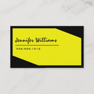 Cartão de visita minimalista preto e amarelo liso