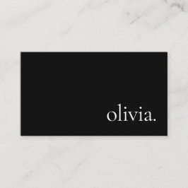 Cartão De Visita Minimalista preto simples e profissional moderno