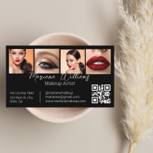 minimalista qr code makeup artista 4 fotos preto