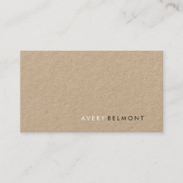 Cartão De Visita Minimalista simples e moderno de Kraft legal