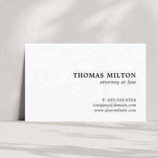 Cartão De Visita Minimalista Simples Elegante Advogada Branco