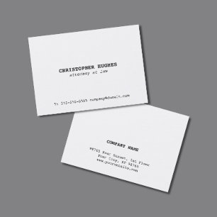 Cartão De Visita Minimalista Simples Elegante Advogada Branco