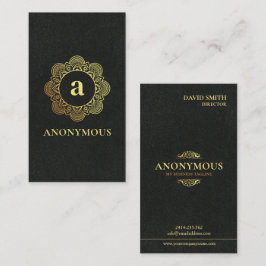 Cartão De Visita Minimalista simples, luxo, Premium, preto, ouro