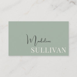 Cartão De Visita Minimalista Verde do Sage Moderno
