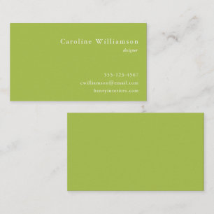 Cartão De Visita Minimalista Verde Lima Suave Elegante Profissional