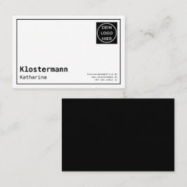 Cartão De Visita Minimalistisch Elegante Schwarz Weiß Visitenkarte