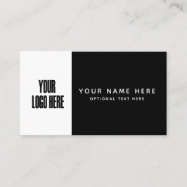 Cartão De Visita Minimização de Bloco de Cor Preto do Logotipo Pers