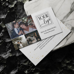 Cartão De Visita Minimize seu fotógrafo de colagem de fotos de log