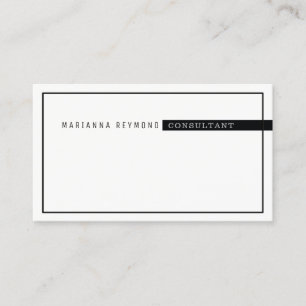 Cartão De Visita mínimo básico, consultor elegante branco