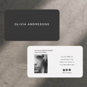 Cartão De Visita Mínimo Black & White Modern Professional