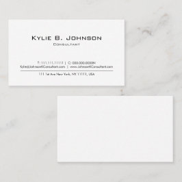 Cartão De Visita Mínimo Branco Moderno Elegante Personalizado