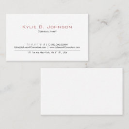 Cartão De Visita Mínimo Branco Moderno Elegante Personalizado