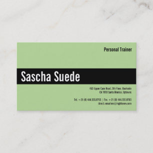 Cartão De Visita mínimo claro preto verde profissional para veganos