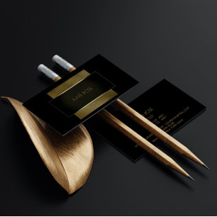 Cartão De Visita Mínimo Conceptual Geométrico Dourado