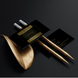 Cartão De Visita Mínimo Conceptual Geométrico Dourado