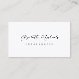 Cartão De Visita Mínimo da Celebrante de Casamento