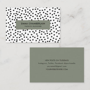 Cartão De Visita Mínimo Dalmaciano Mancha Simples e Moderna Cuta