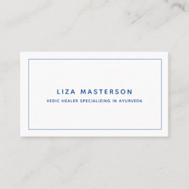 Cartão De Visita Mínimo de Alternativo branco Marinho azul