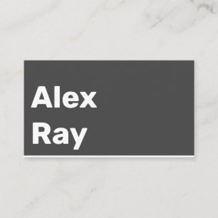 Cartão De Visita Mínimo de Carvão Moderno Branco