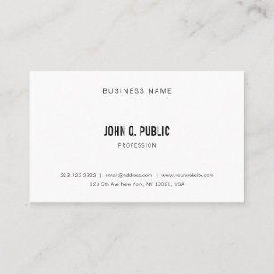 Cartão De Visita Mínimo de Elegante Elegante Limpo de Tendência Mod